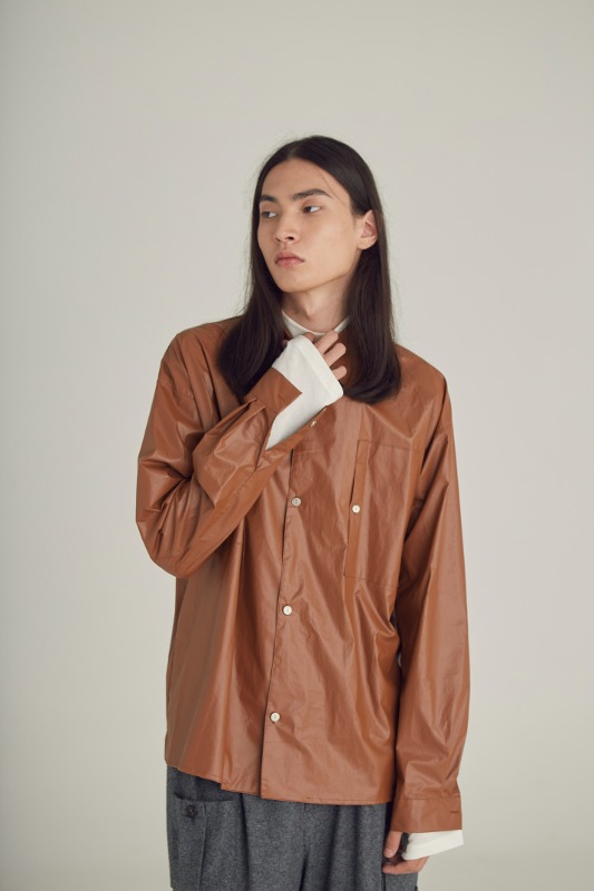 faux leather pocket shirts_br